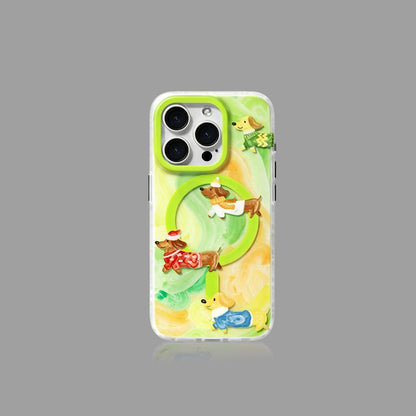 Watercolor Dachshund MagSafe iPhone Case with Matching Stand