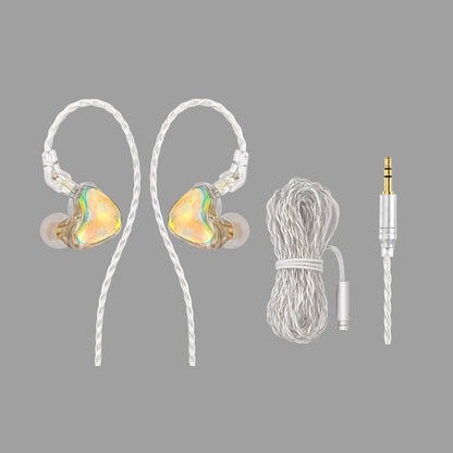 Iridescent Resin Wired In Ear Headphones,  Optional Mic & Type-C Plug for Daily Music Calls