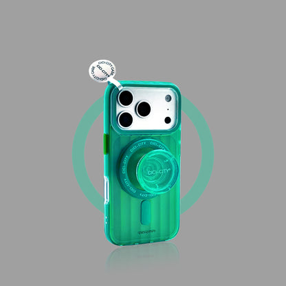Holographic Striped MagSafe iPhone Case with Matching Stand