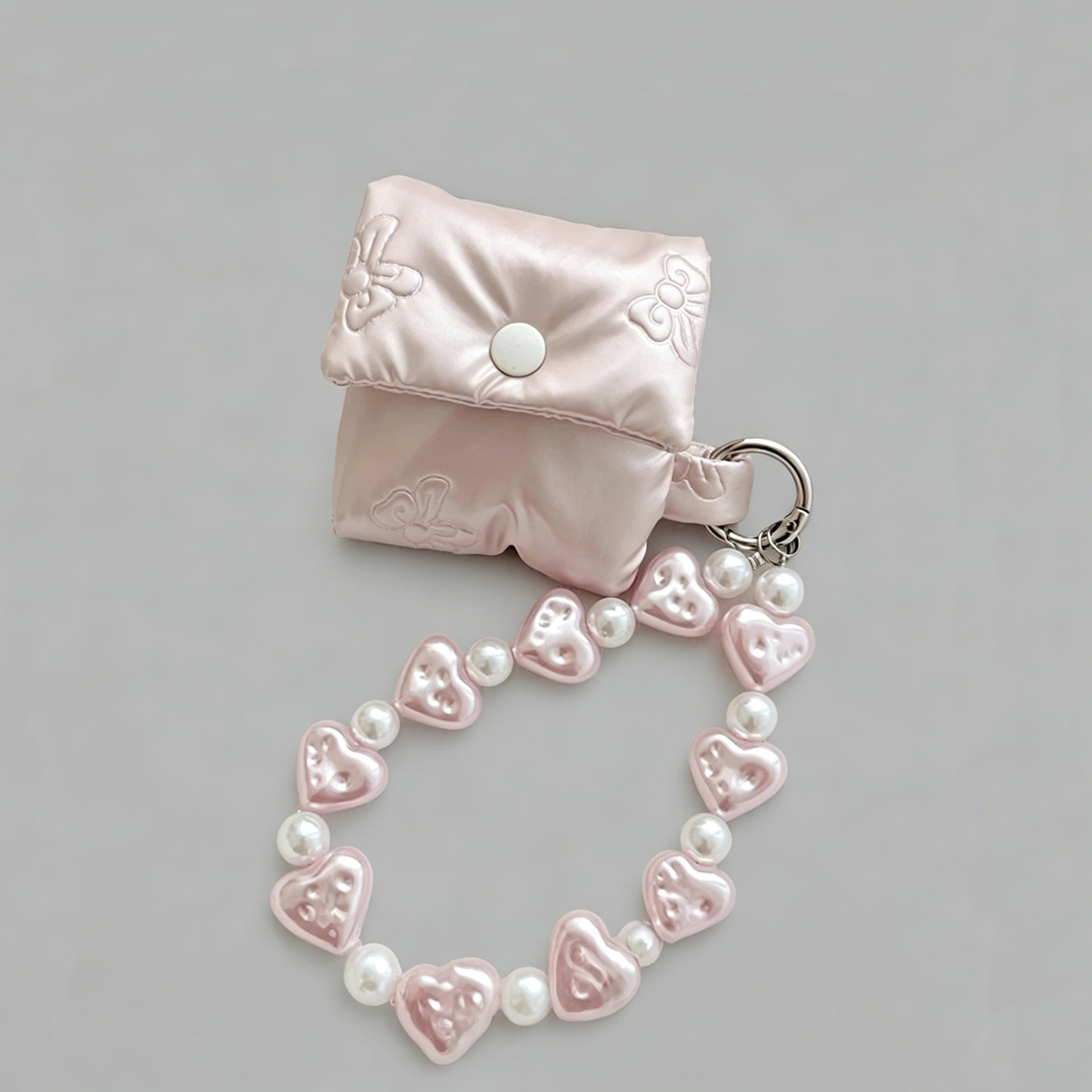 Puffer Bow AirPods Case with Chain Charm