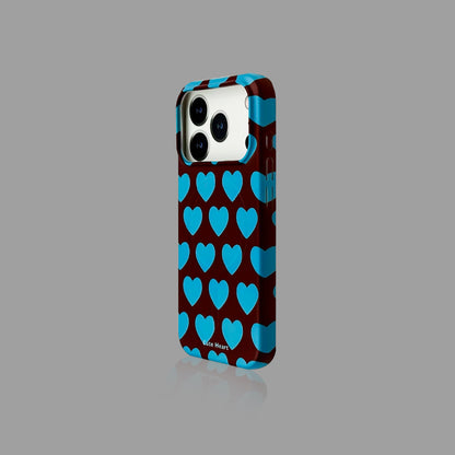 Heart & Polka Dot iPhone Case with Magnetic Heart Stand