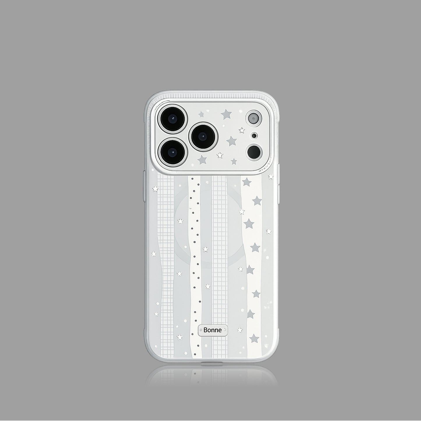 Ice Blue Polka Dot & Bow MagSafe iPhone Case with Heart Stand