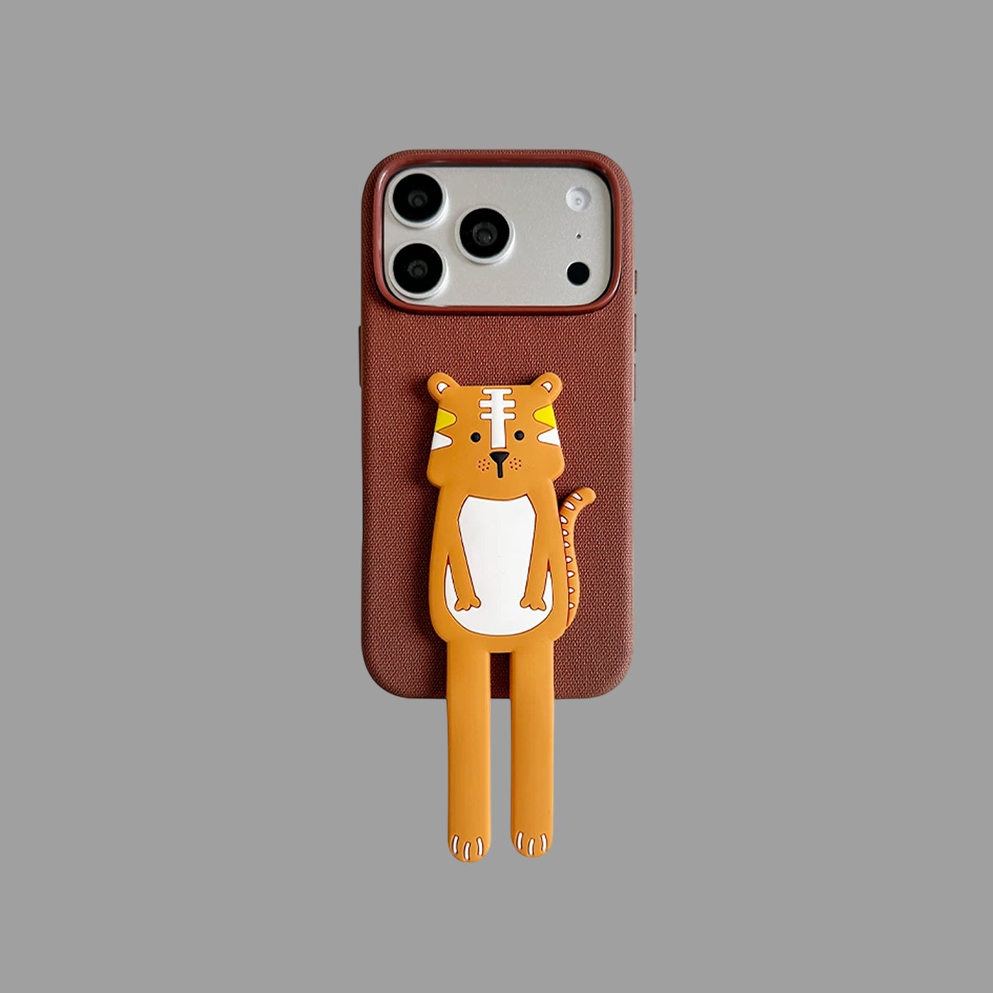 Long‑Leg Animal Stand iPhone Case, Fabric Texture 3D Cartoon Protective Cover