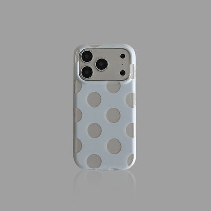 Hollow Polka Dot iPhone Case, Minimalist Matte Protective Cover