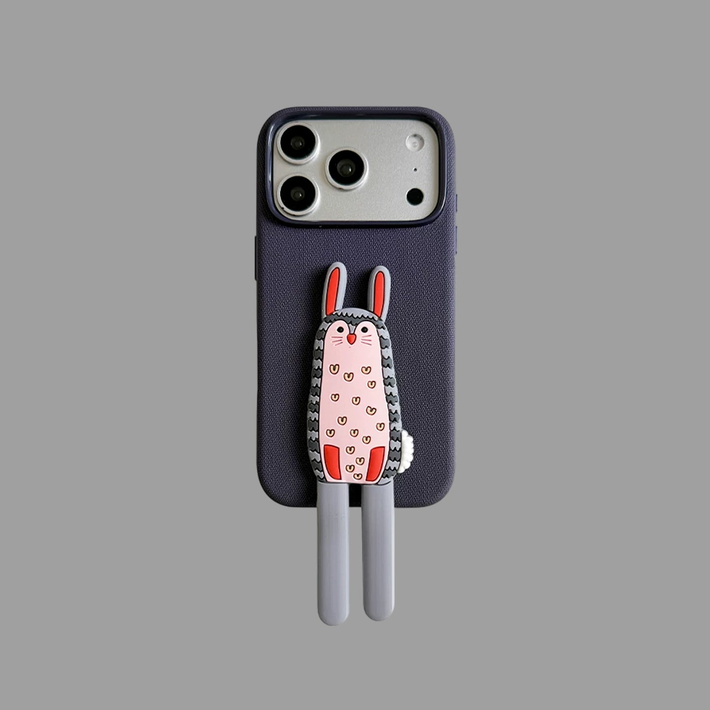 Long‑Leg Animal Stand iPhone Case, Fabric Texture 3D Cartoon Protective Cover