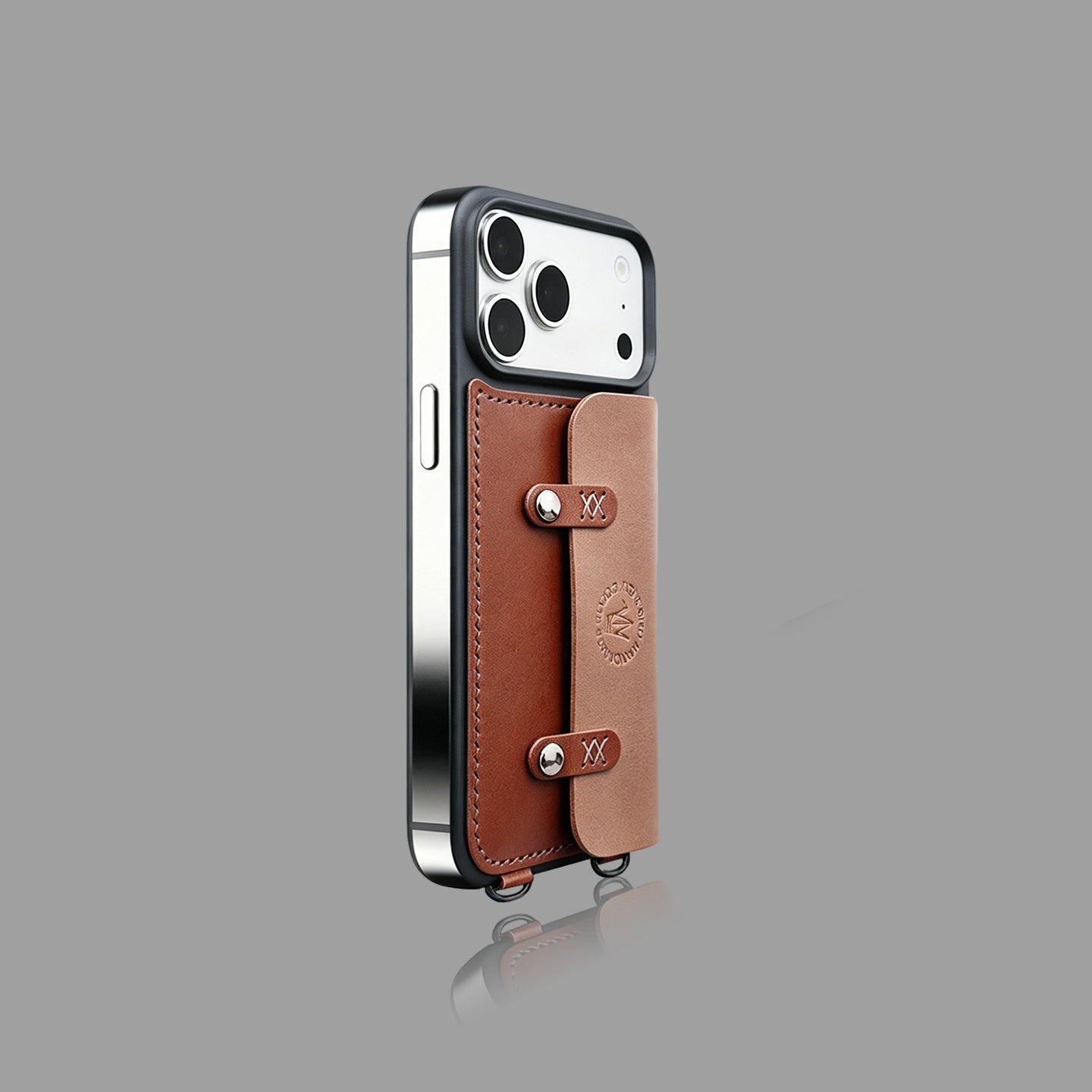 Classic Leather Cardholder iPhone Case with Crossbody Strap, Wallet-Style