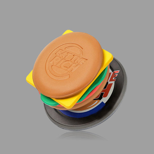 Burger Shaped Leather Magnetic Phone Holder, Stylish Original Retractable Magnetic Phone Stand
