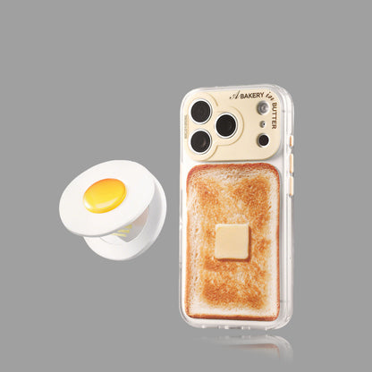 Toast Pattern Magnetic Phone Case, Niche Fun Original Design