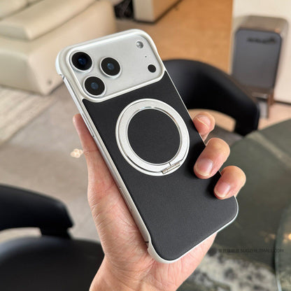 Frameless iPhone Case with Ring Stand, Ultra-Thin Shockproof