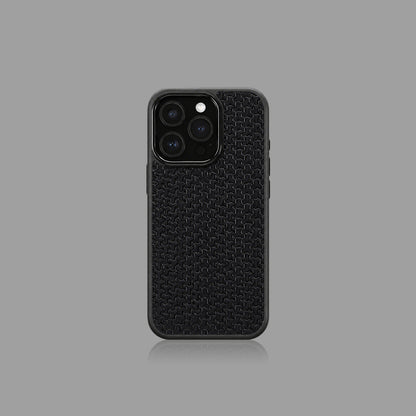 Black Geometric Pattern MagSafe Glass iPhone Case