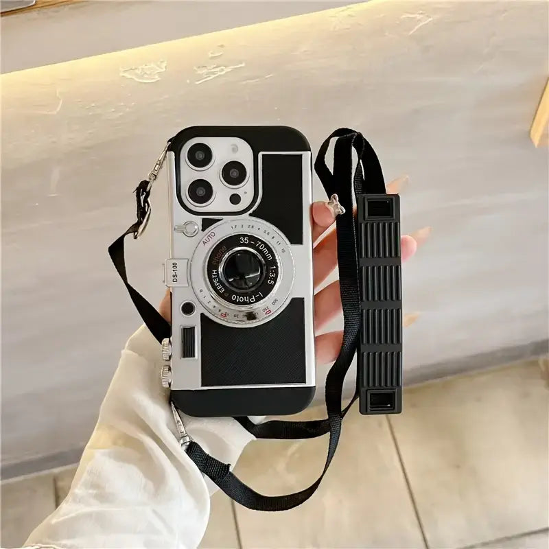 Retro Camera Strap Case for iPhone – Vintage Style with Detachable Strap 我的商店