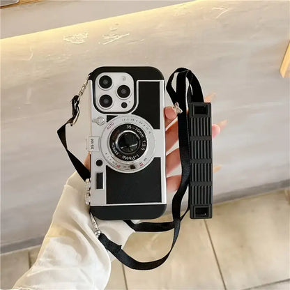 Retro Camera Strap Case for iPhone – Vintage Style with Detachable Strap 我的商店