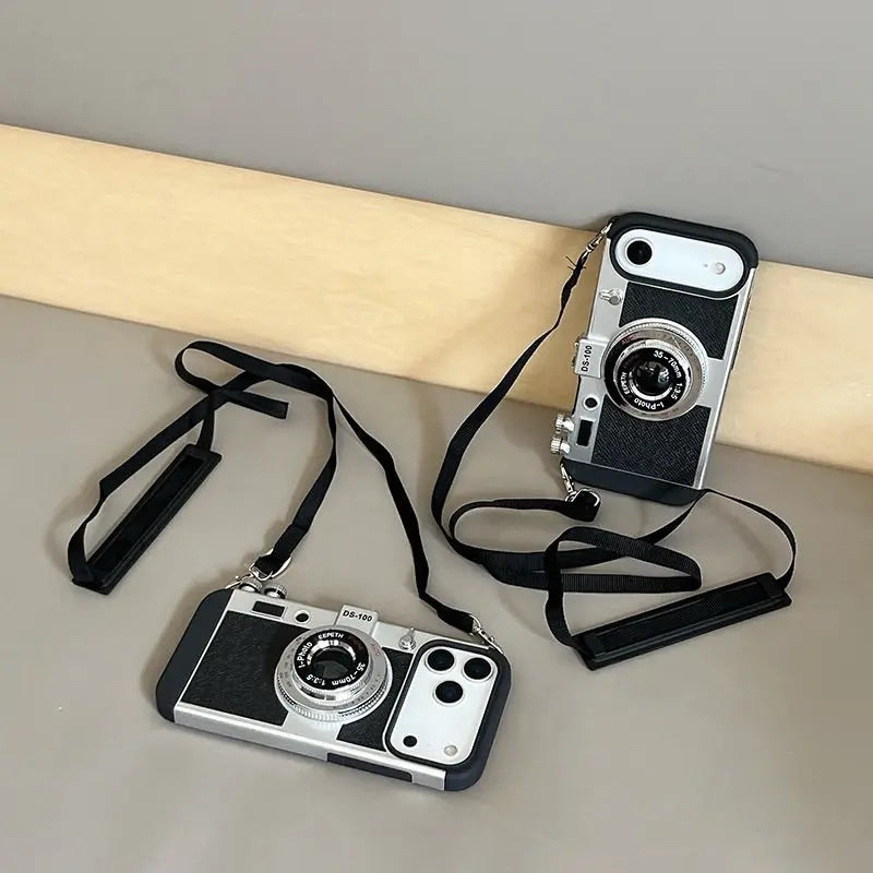 Retro Camera Strap Case for iPhone – Vintage Style with Detachable Strap 我的商店