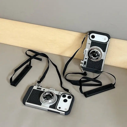 Retro Camera Strap Case for iPhone – Vintage Style with Detachable Strap 我的商店