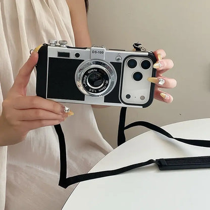 Retro Camera Strap Case for iPhone – Vintage Style with Detachable Strap 我的商店