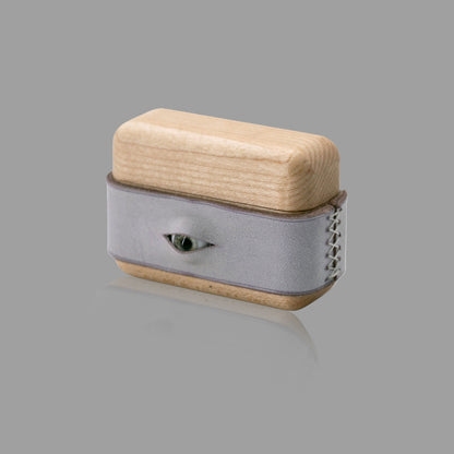 Wood & Leather AirPods Case with Handmade Eye Detail