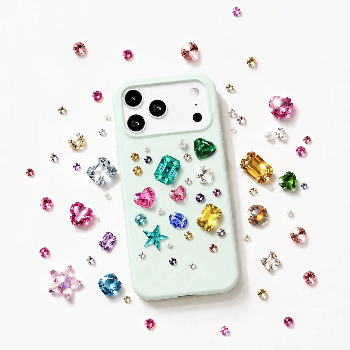 Ins Retro Rhinestone Gem Stickers Mixed Shapes DIY Pack  SeaCase