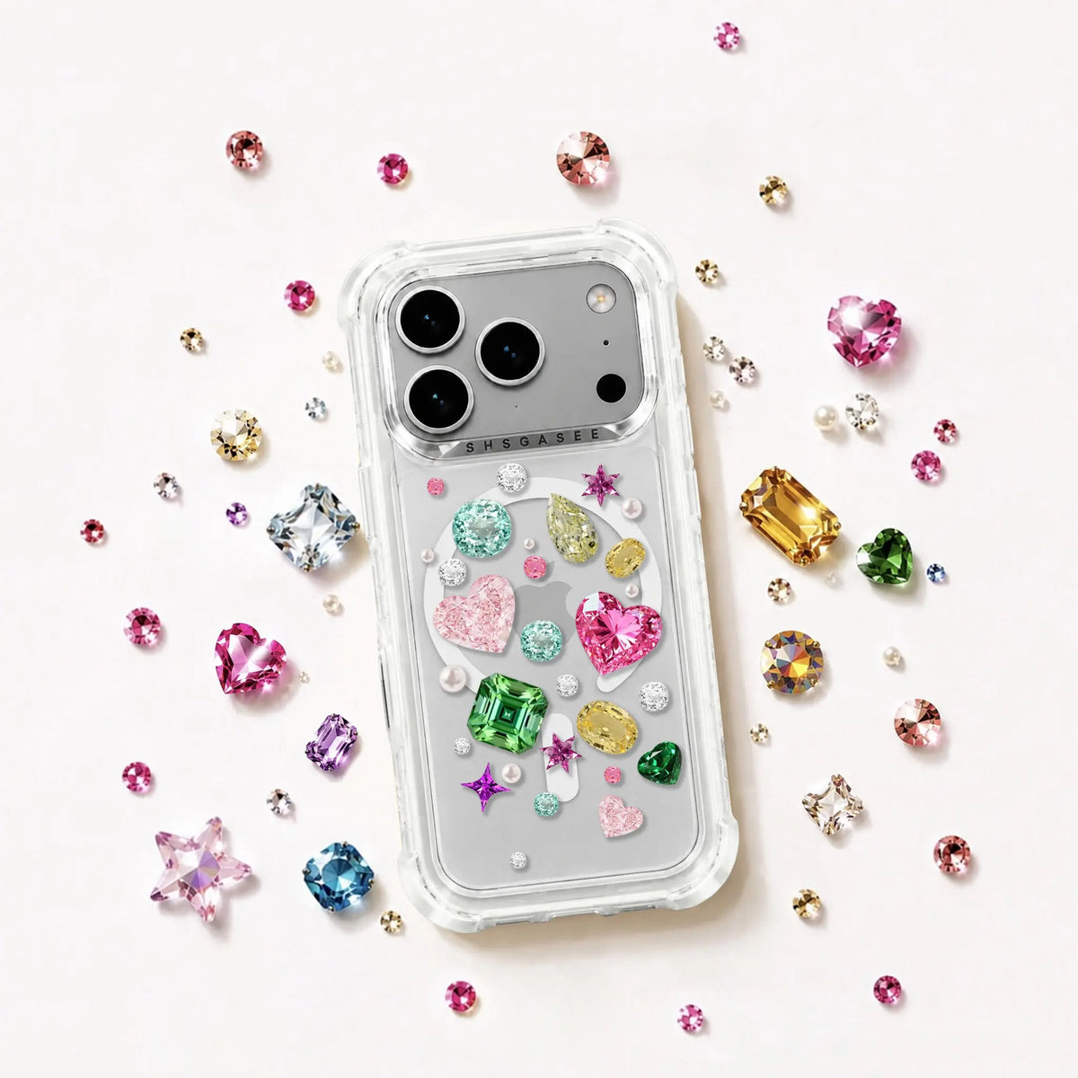 Ins Retro Rhinestone Gem Stickers Mixed Shapes DIY Pack  SeaCase