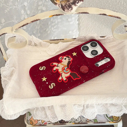 Year of the Horse Embroidered Pony iPhone Case SEACASE