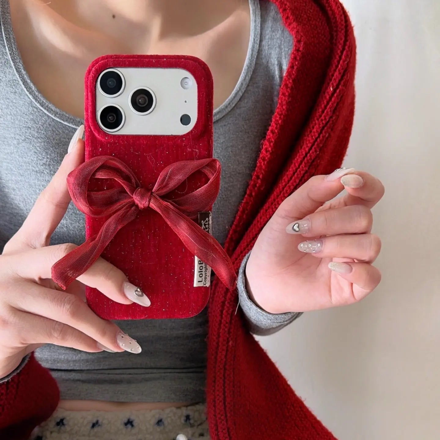 Red Velvet Bow Red iPhone Case SEACASE
