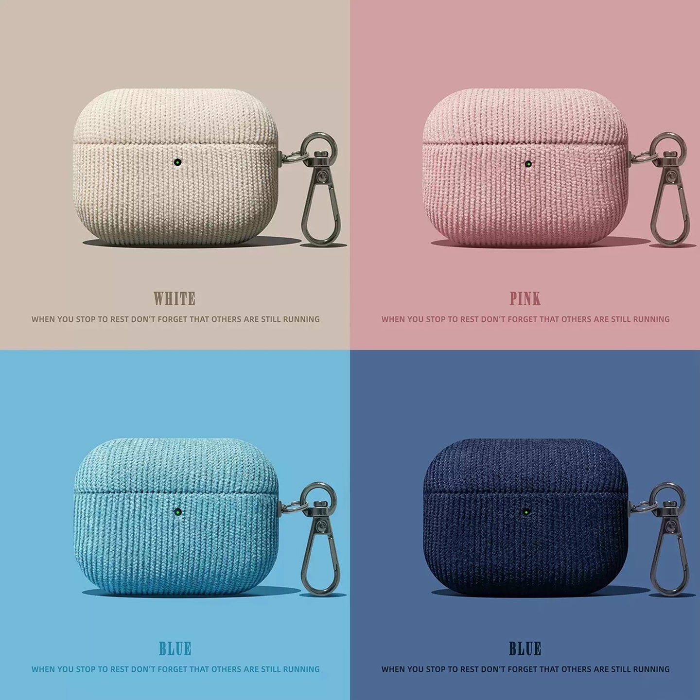 Corduroy AirPods Case with Metal Hook