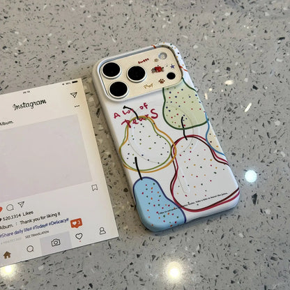 Summer Colorful Line Pear MagSafe iPhone Case SEACASE