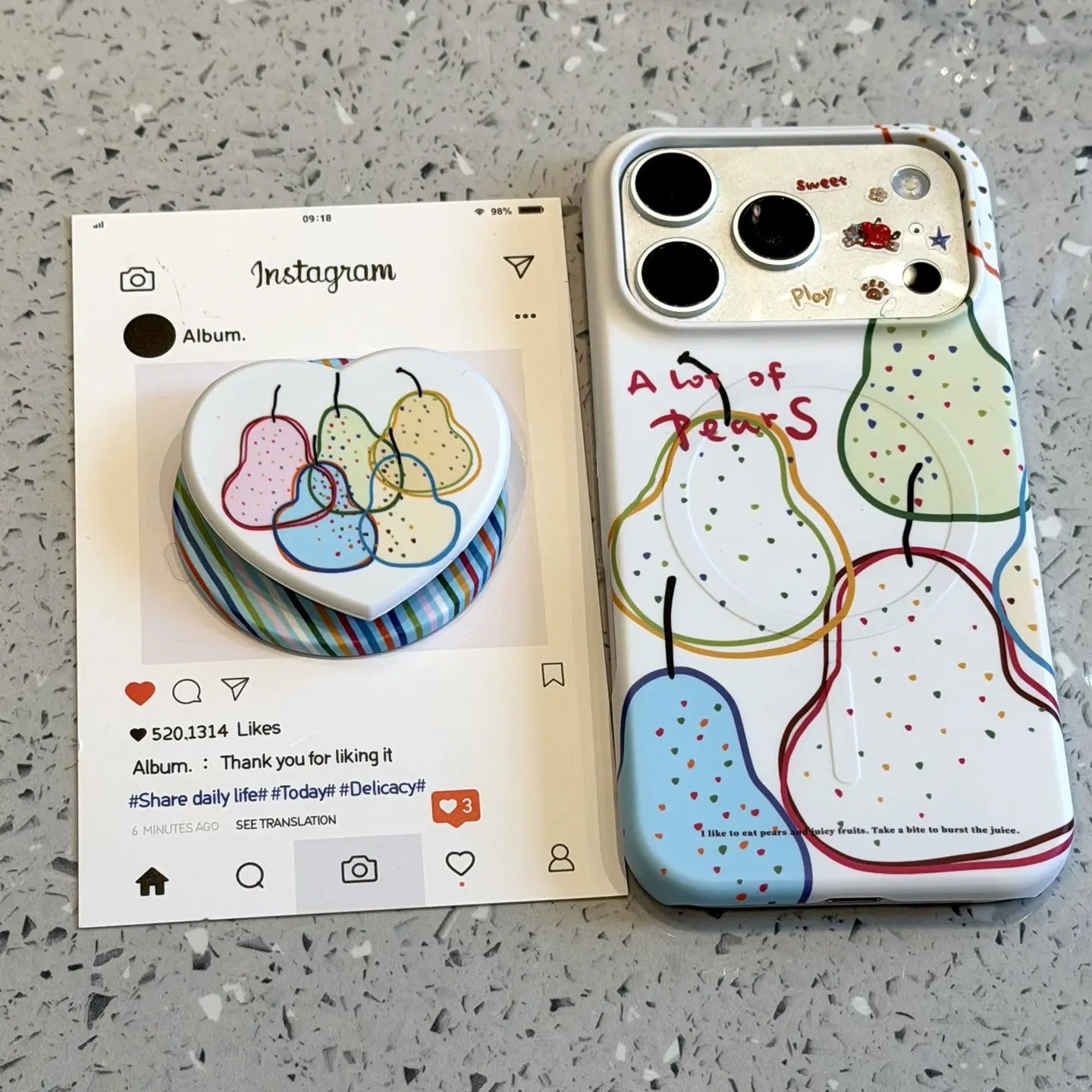 Summer Colorful Line Pear MagSafe iPhone Case SEACASE