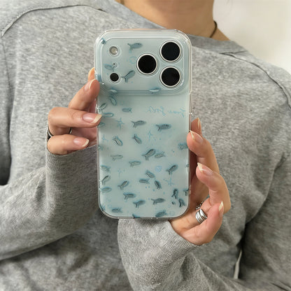 Clear Mint Blue Iridescent Fish iPhone Case