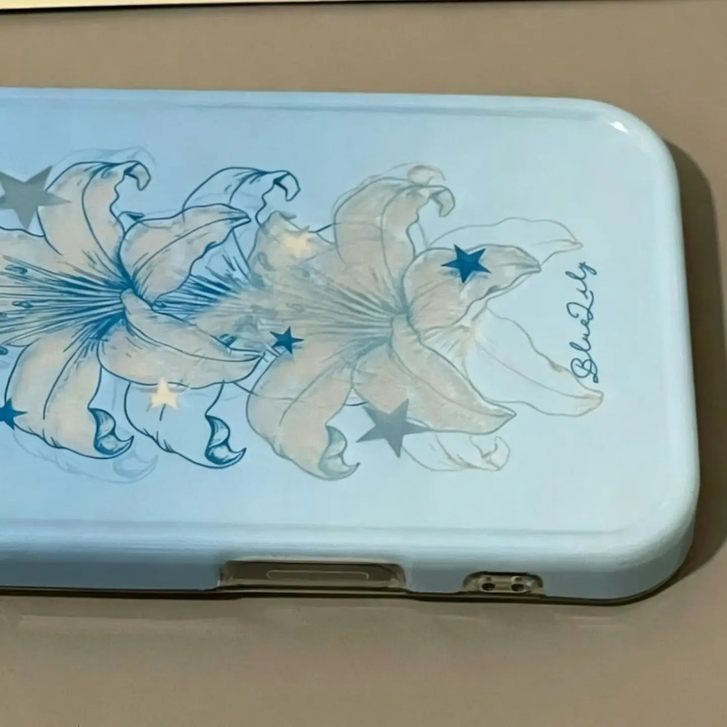 Aesthetic Blue Gradient Lily iPhone Case SEACASE