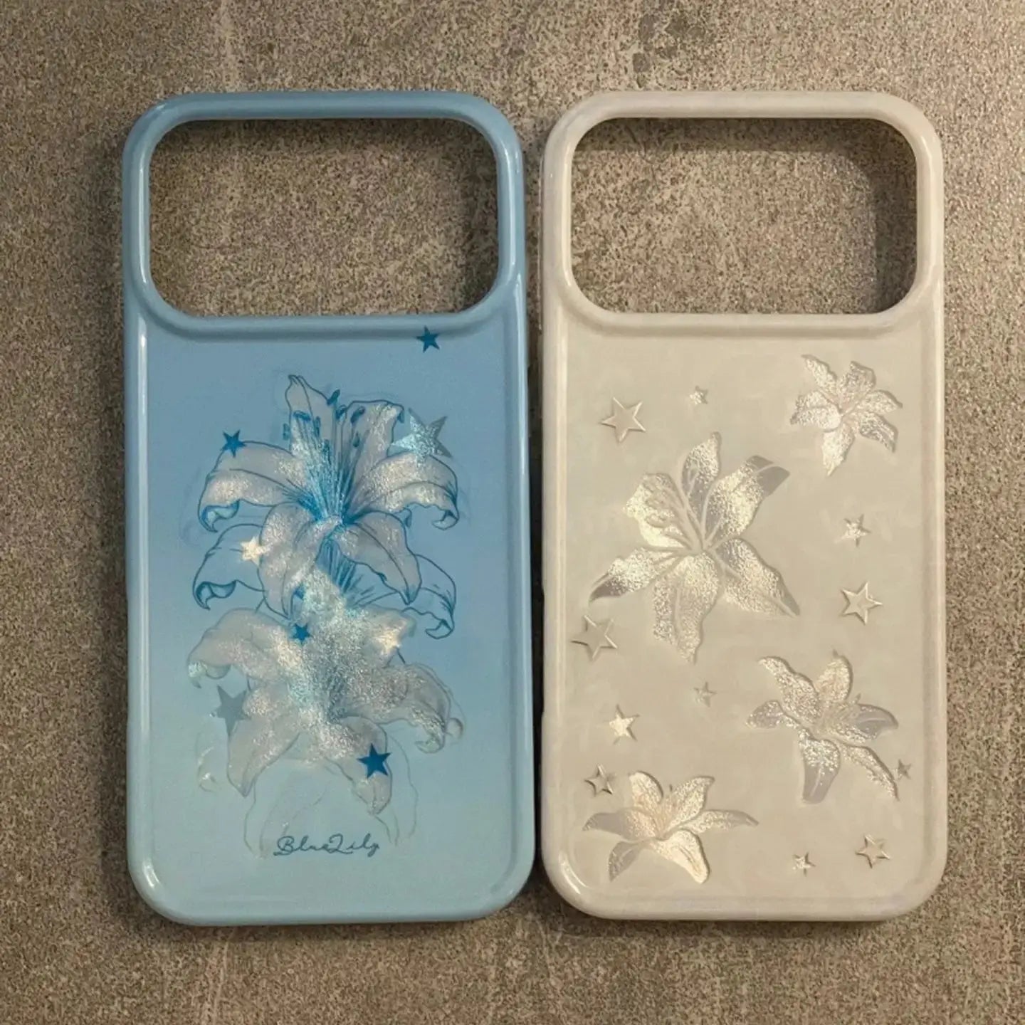 Aesthetic Blue Gradient Lily iPhone Case SEACASE