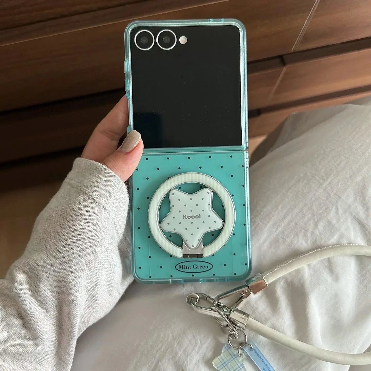 Mint Blue Dotted MagSafe Case for Samsung Z Flip SEACASE