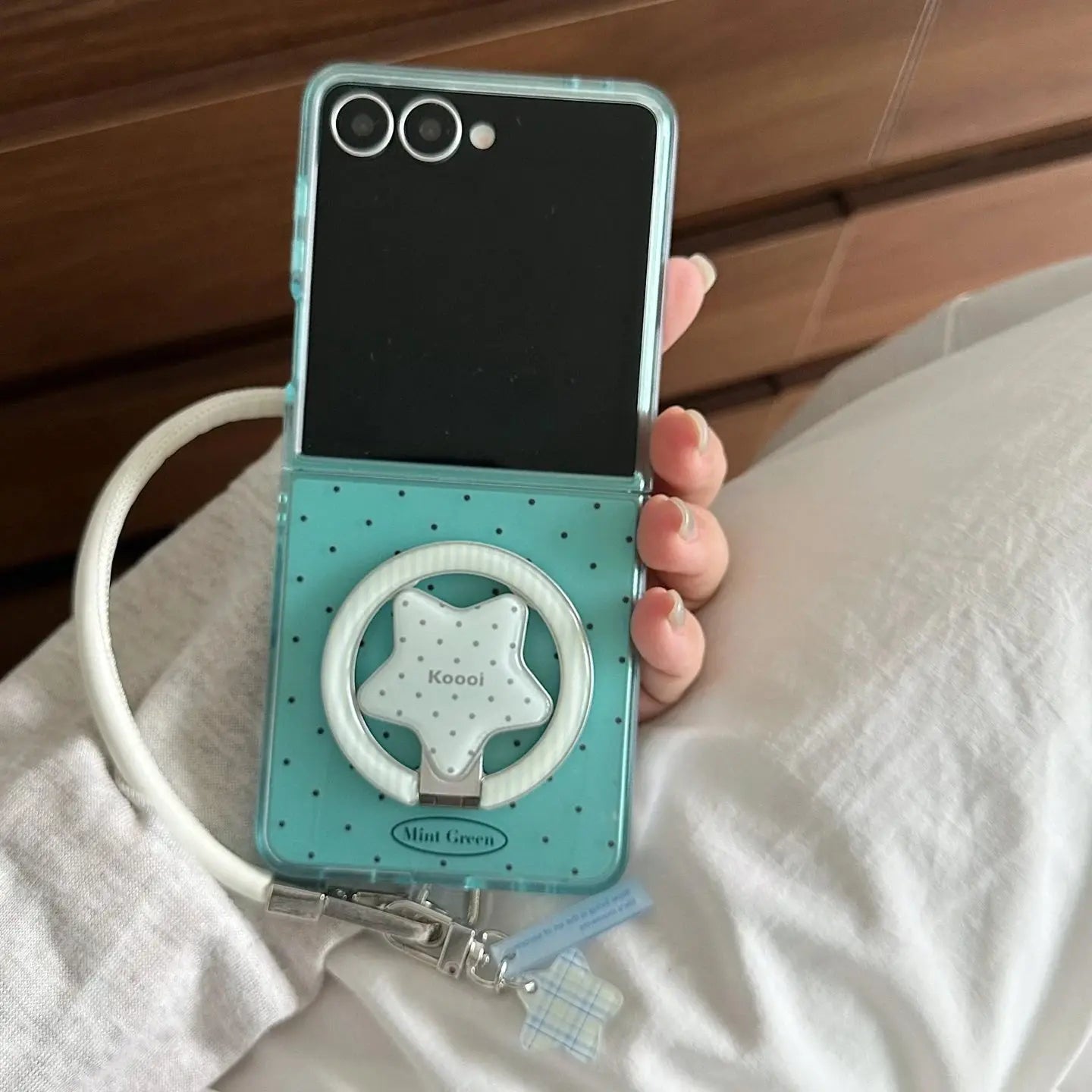 Mint Blue Dotted MagSafe Case for Samsung Z Flip SEACASE