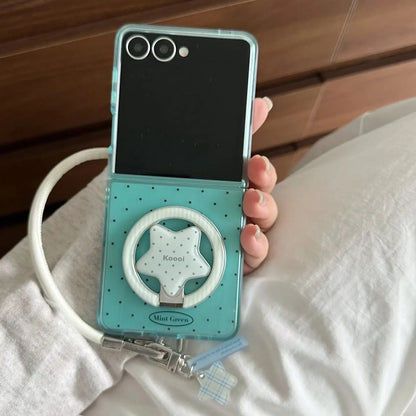 Mint Blue Dotted MagSafe Case for Samsung Z Flip SEACASE