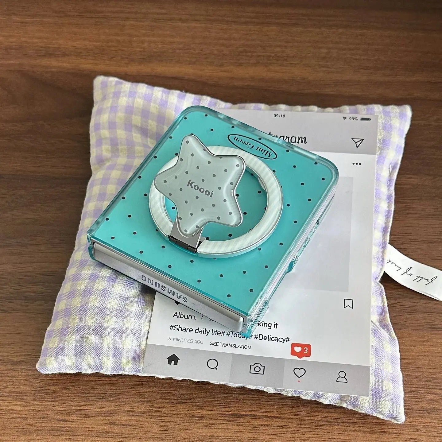 Mint Blue Dotted MagSafe Case for Samsung Z Flip SEACASE