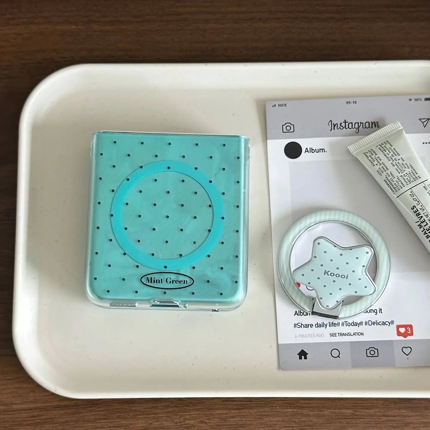 Mint Blue Dotted MagSafe Case for Samsung Z Flip SEACASE