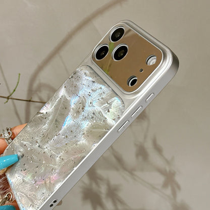 Silver Mirror Feather Pattern iPhone Case