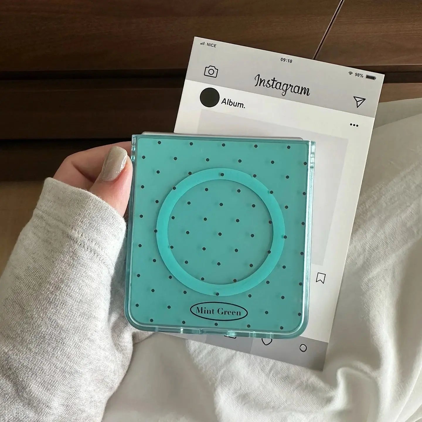 Mint Blue Dotted MagSafe Case for Samsung Z Flip SEACASE